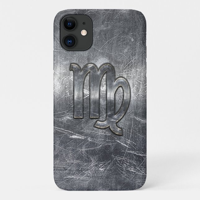 Virgo Zodiac Sign in Grunge Distressed Decor Case-Mate iPhone Case (Back)