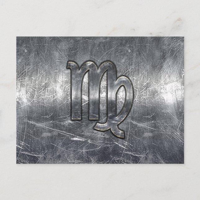 Virgo Zodiac Sign in Grunge Distressed Style Decor Postcard (Front)