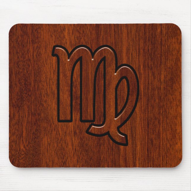 Virgo Zodiac Sign in Mahogany Style Mouse Pad (Front)