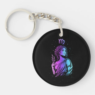 Virgo zodiac sign keychain