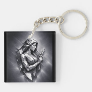 virgo zodiac sign keychain