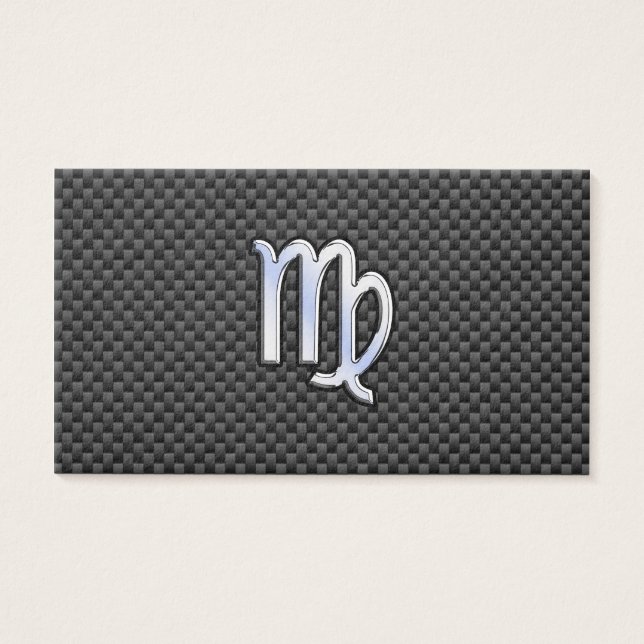 Virgo Zodiac Sign on Charcoal Carbon Fiber Print (Devant)