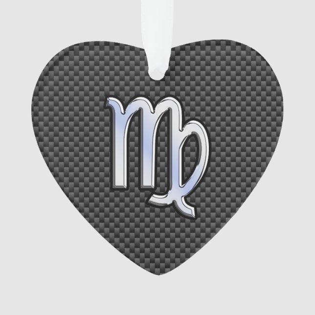 Virgo Zodiac Sign on Charcoal Carbon Fiber Style (devant)