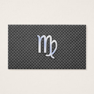 Virgo Zodiac Sign on Charcoal Carbon Fibre Print