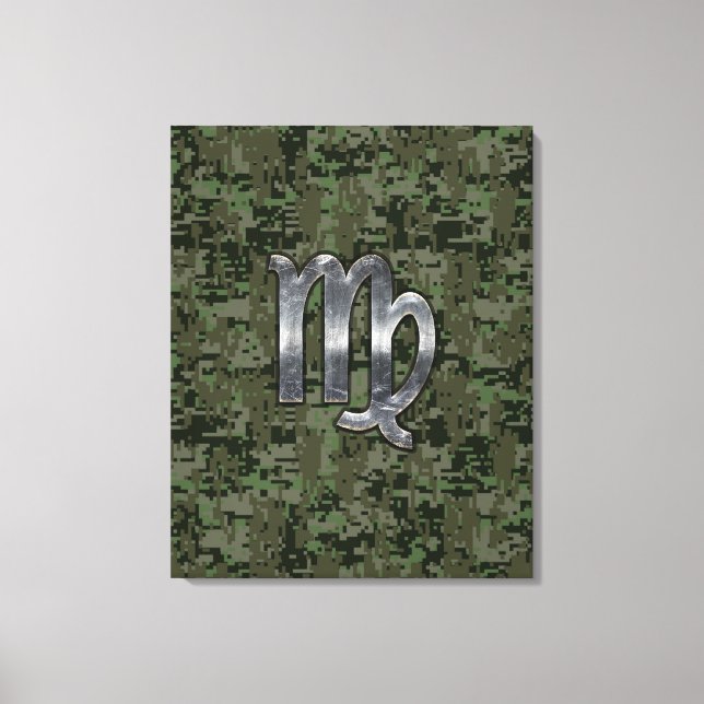 Virgo Zodiac Sign on Green Digital Camo (Front)