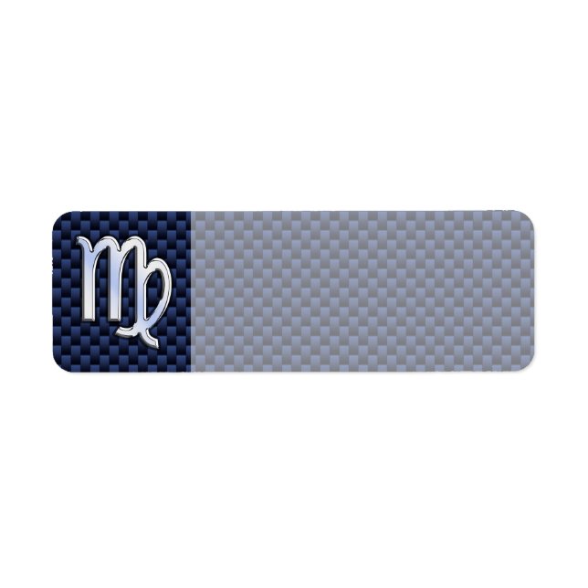 Virgo Zodiac Sign on Navy Blue Carbon Fiber Print (Devant)