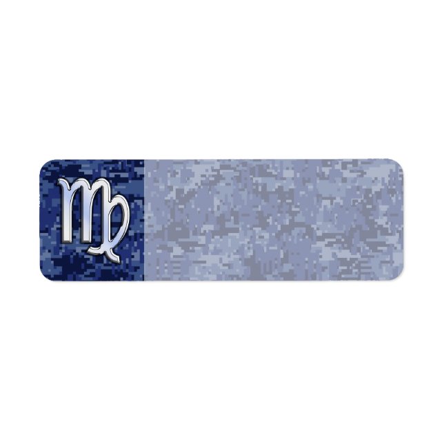Virgo Zodiac Sign on Navy Blue Digital Camo (Front)