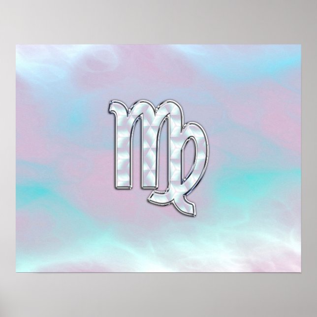 Virgo Zodiac Sign on Pastels Mother of Pearl (Front)
