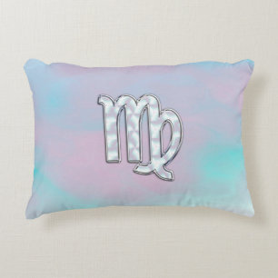 Virgo Zodiac Sign on Pastels Mother of Pearl Accent Pillow