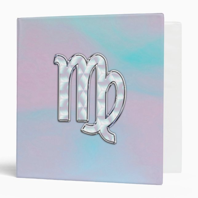 Virgo Zodiac Sign on Pastels Nacre Style Print Binder (Front/Inside)