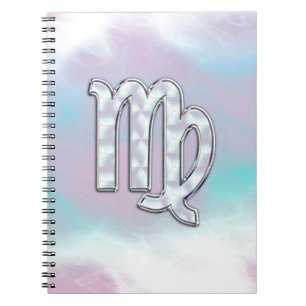 Virgo Zodiac Sign on Pastels Nacre Style Print Notebook