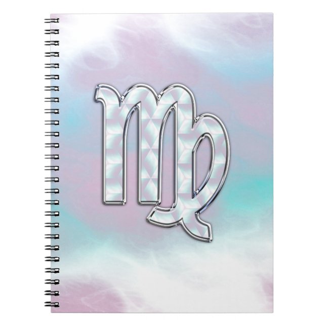 Virgo Zodiac Sign on Pastels Nacre Style Print Notebook (Front)