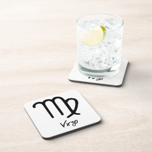 Virgo Zodiac Sign on White Background Coaster