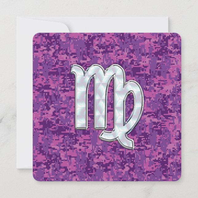 Virgo Zodiac Sign Pink Fuchsia Digital Camouflage (Front)