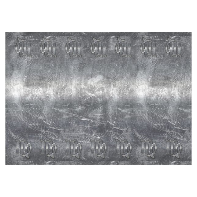 Virgo Zodiac Sign Silver Distressed Style Tablecloth (Front (Horizontal))