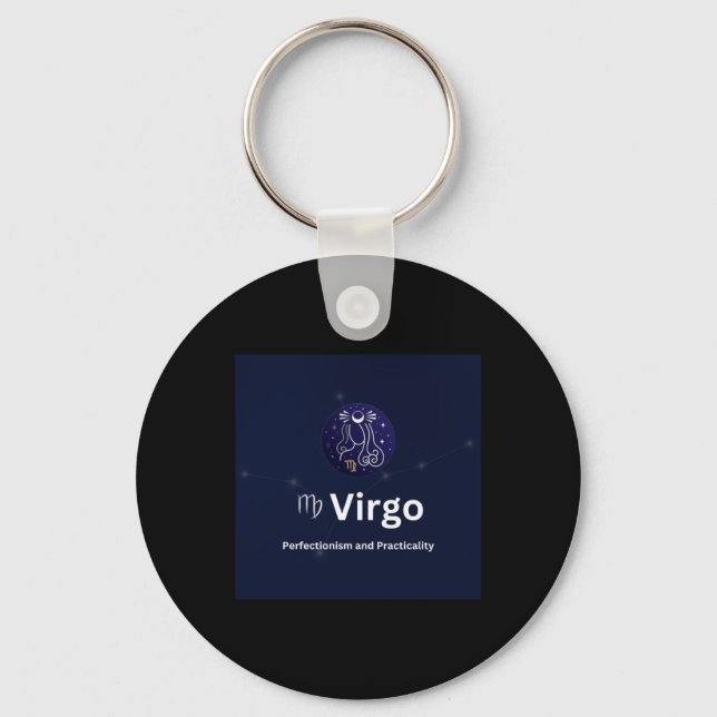 Virgo Zodiac Sign Sticker  Keychain (Front)