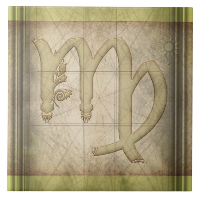 Virgo Zodiac Sign Tile (Front)
