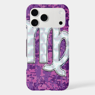 Virgo Zodiac Sign Vibrant Fuchsia Digital Camo