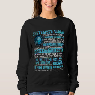 Virgo Zodiac Signs Astrology September Birthday Pa Sweatshirt