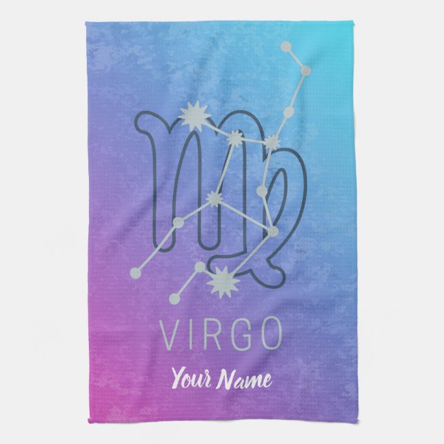 Virgo Zodiac Star Sign Horoscope Constellation Kitchen Towel (Vertical)