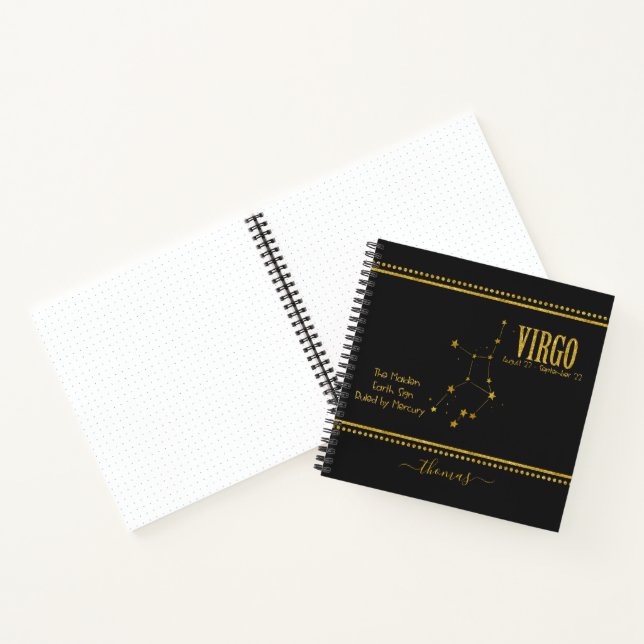 Virgo Zodiac Star Sign Notebook (Inside)