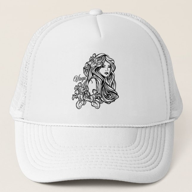 Virgo Zodiac Symbol and Sign Trucker Hat (Front)