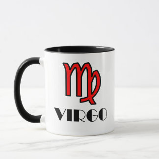 Virgo Zodiac Symbol Designer Mug In Red