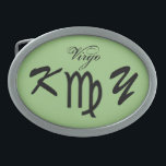 Virgo Zodiac Symbol Standard by Kenneth Yoncich Belt Buckle<br><div class="desc">Virgo Zodiac Symbol Standard,  Belt Buckle.
Images Copyright (C) Kenneth Kenji Yoncich. 
All Rights Reserved.</div>