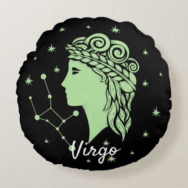Virgo Zodiac Throw Pillow (Front)