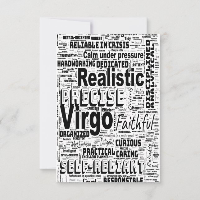 Virgo Zodiac Word Cloud Inspiration Carte de voeux (Devant)