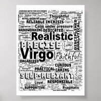 Virgo Zodiac Word Cloud Inspiration Poster (S)