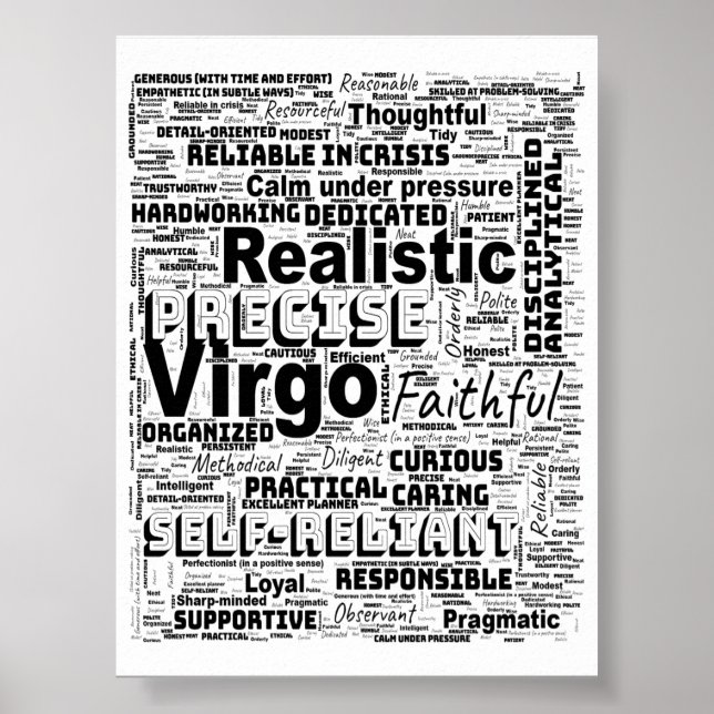Virgo Zodiac Word Cloud Inspiration Poster (S) (Front)