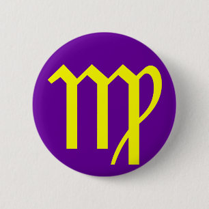 VIRGO, ZODIACAL SIGN 2 INCH ROUND BUTTON