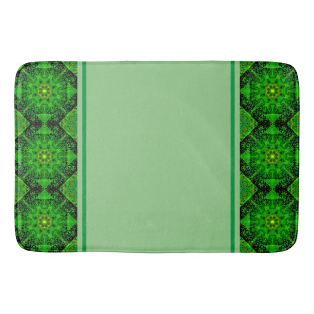 Viridescent Green Kaleidoscope, Bath Mat (Front)