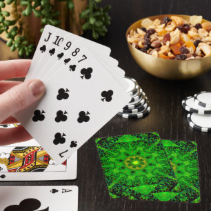 Viridescent Green Kaleidoscope, Playing Cards