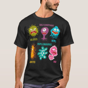 Virology Family Of Cute Colorful Viruses T-Shirt