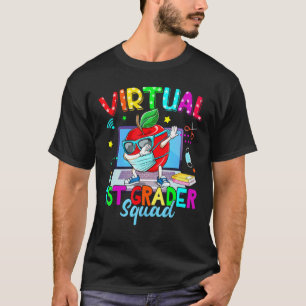 Virtual 1st Grade Squad Apple Mask Back To School T-Shirt