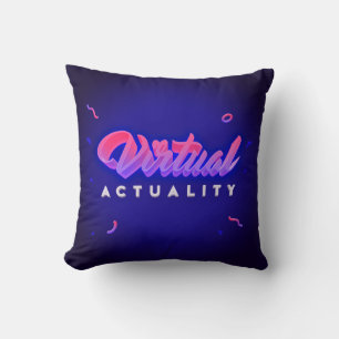 Virtual Actuality Vaporwave Retro 80s Style Throw Pillow