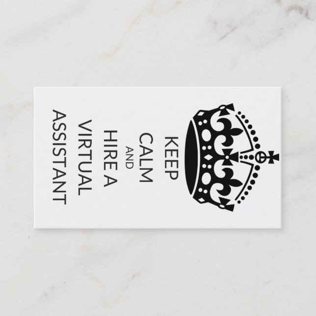 Virtual Assistant Business Cards - Keep Calm (Front)