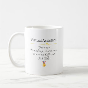 Virtual Assistant Freaking Awesome Job Title Coffee Mug