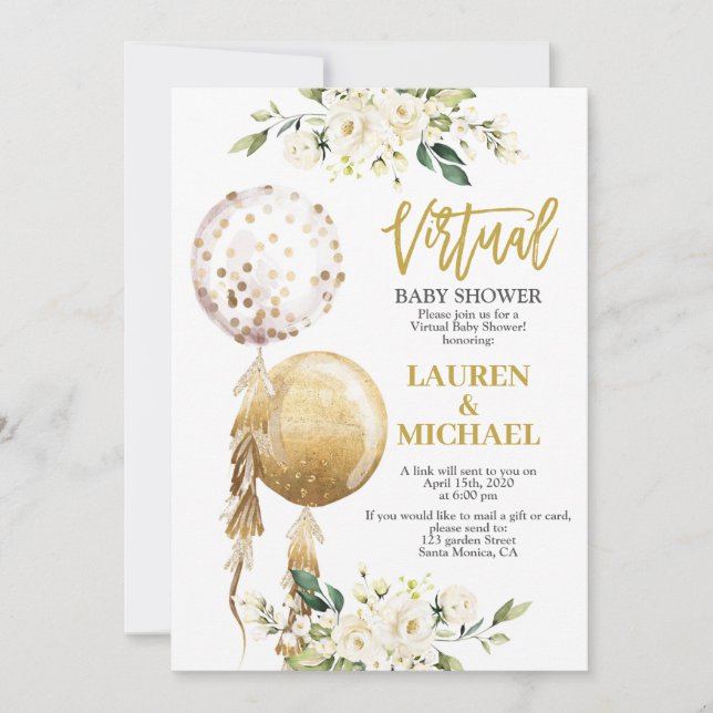Virtual Baby Shower Invitation (Front)