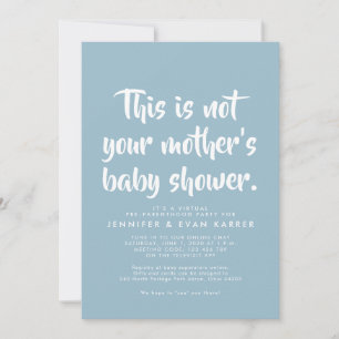 Virtual baby shower invitation in blue
