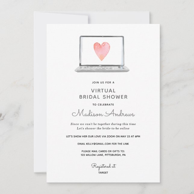 Virtual Bridal Shower Invitation (Front)