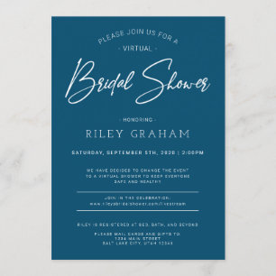 Virtual Bridal Shower Invitation Navy
