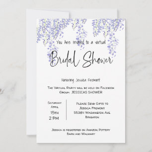 Virtual Bridal Wedding Shower Facebook Announcemen Announcement