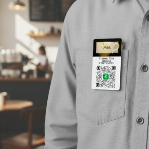 Virtual Cashless Tipping QR Code Badge