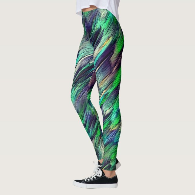 Virtual colourful stalactite or layers destroyed leggings (Left)
