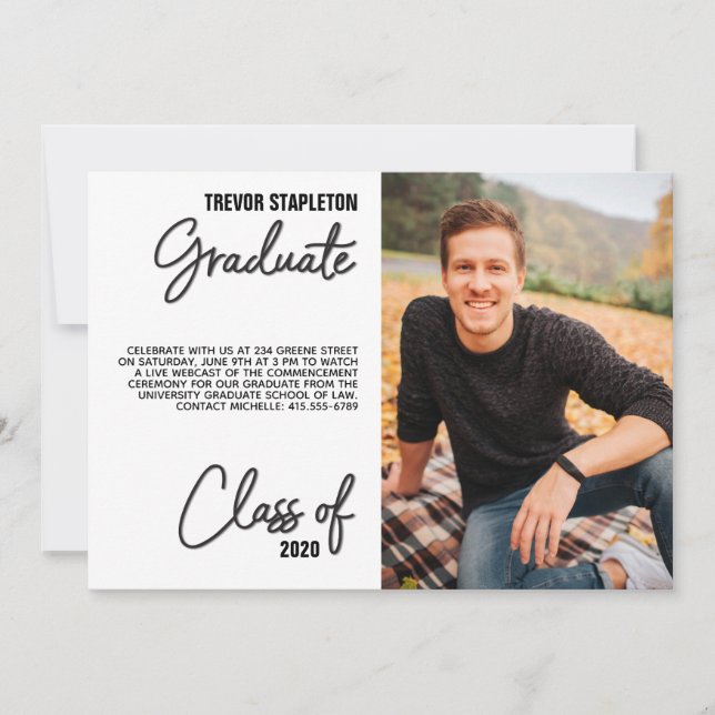 Virtual Commencement Party Photo Invitation (Front)
