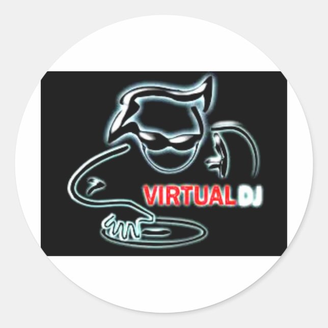 virtual Dj Classic Round Sticker (Front)