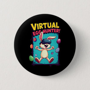 Virtual Egg Hunter - Funny Gamer Bunny Vr Easter G 2 Inch Round Button